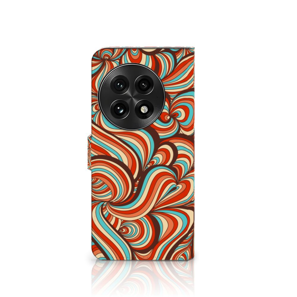 OnePlus 13 Hoesje Retro hoesje retro designkleurige abstracte vormen aanzicht