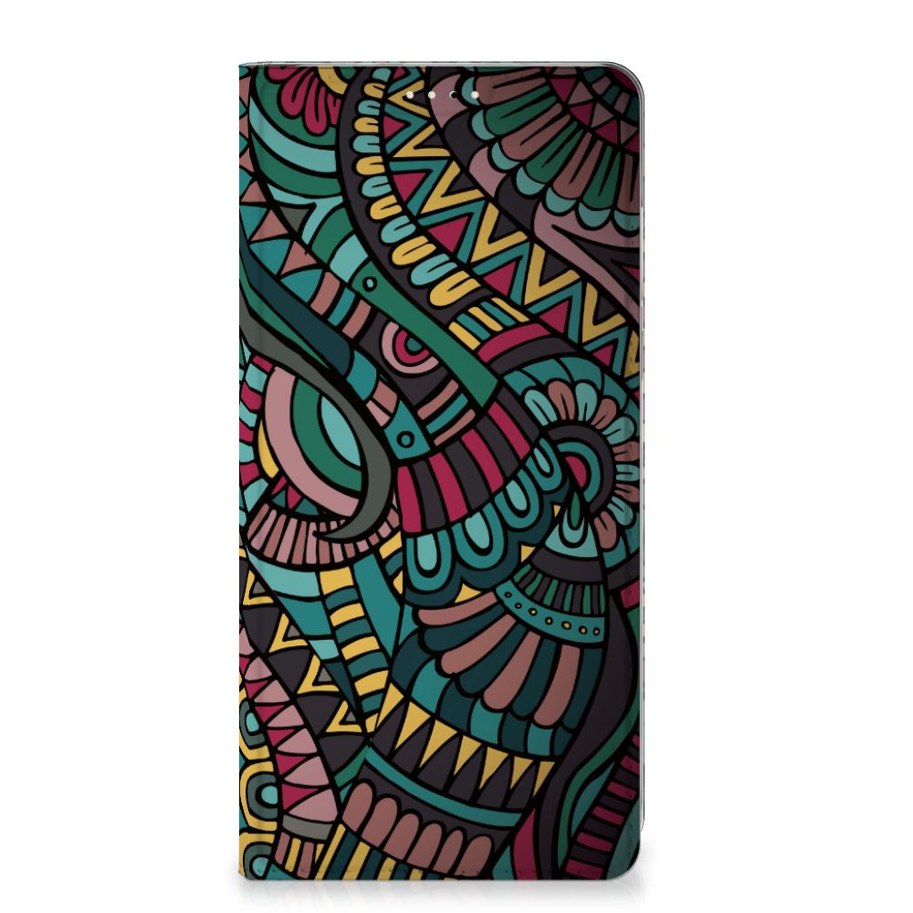OnePlus 13 Hoesje met Magneet Aztec design retro kunstzinnig aanzicht