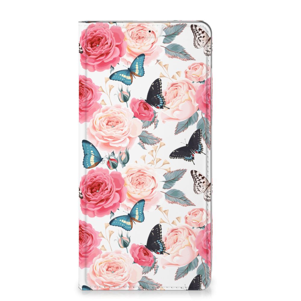 OnePlus 13 Smart Cover Butterfly Roses bloemen vlinders design voorkant