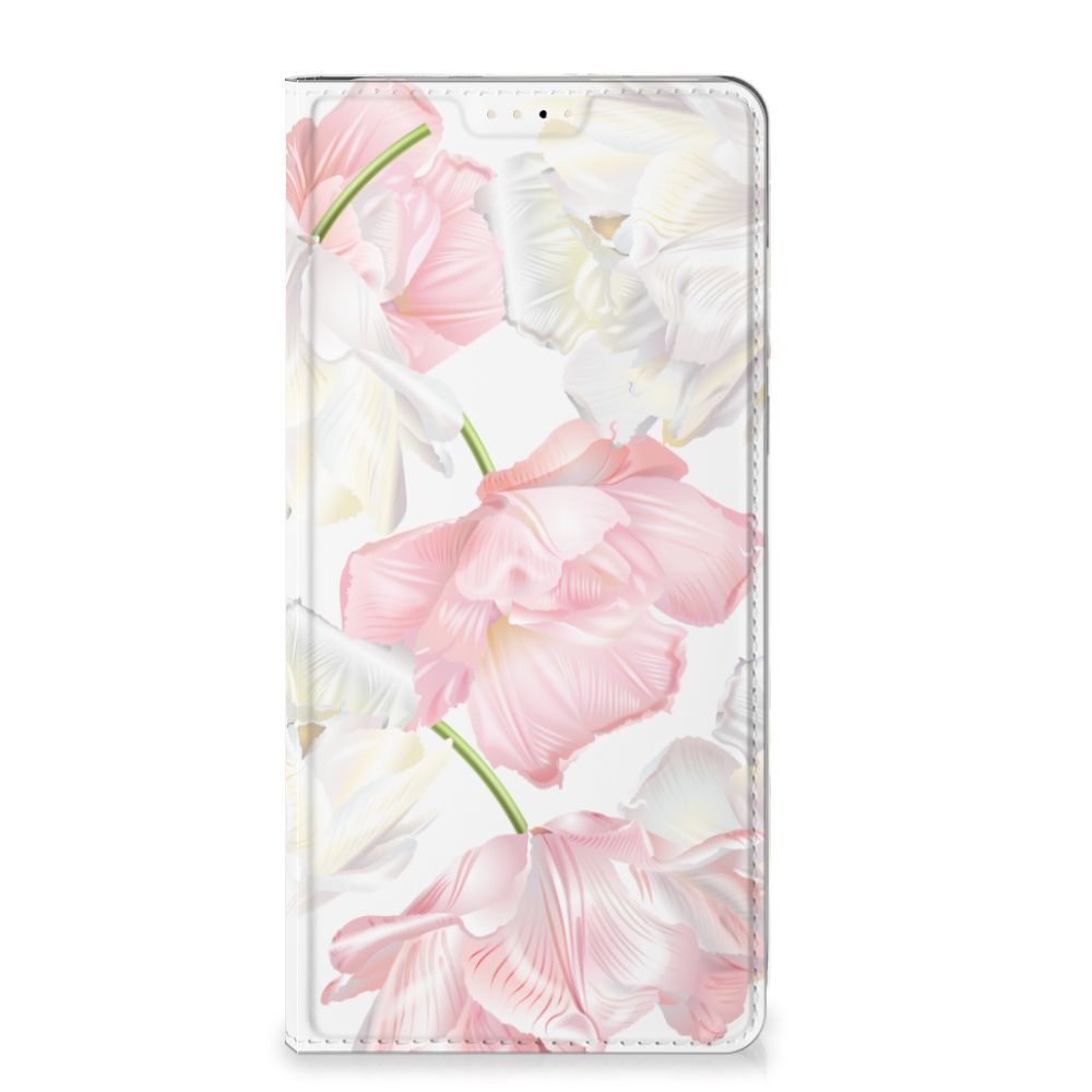 OnePlus 13 Smart Cover Lovely Flowers bloemen roze wit voorkant