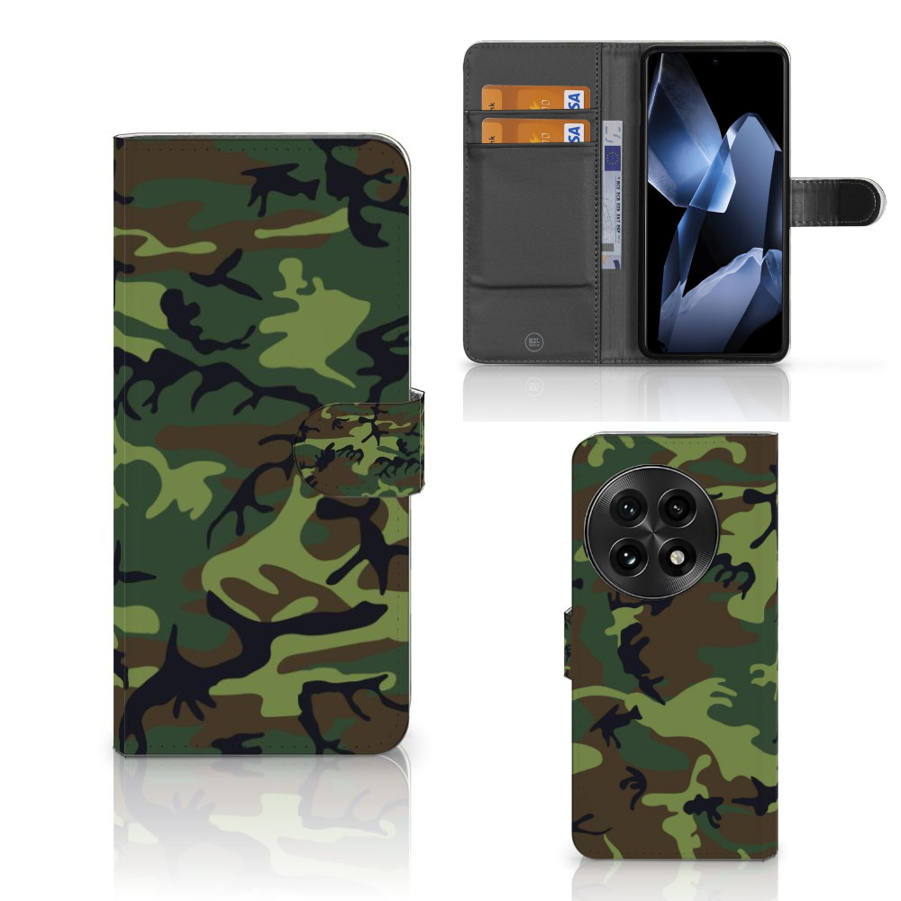 OnePlus 13 Telefoon Hoesje Army Dark telefoonhoesje camouflage print aanzicht