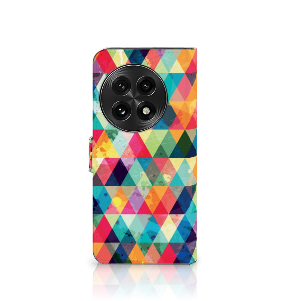 OnePlus 13 Telefoon Hoesje Geruit kleuren ruitjes voorkant