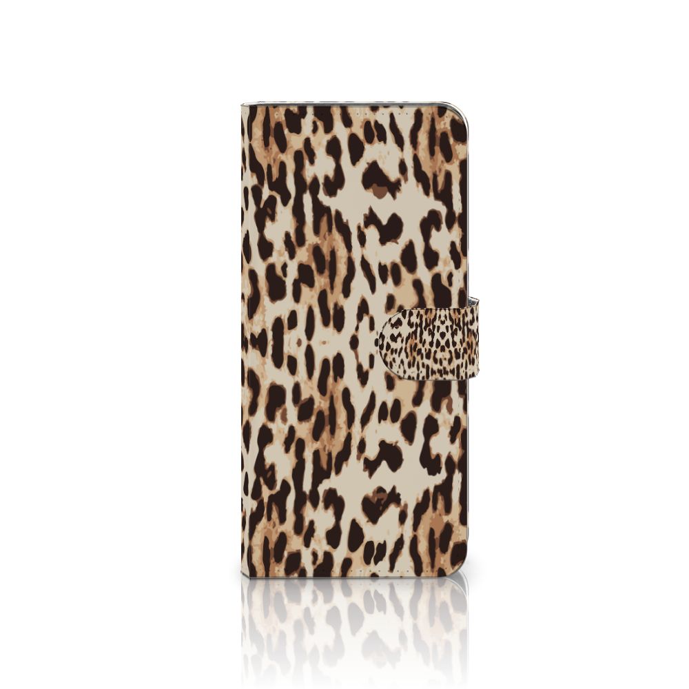 OnePlus 13 Telefoonhoesje met Pasjes Leopard telefoonhoesje panterprint voorkant