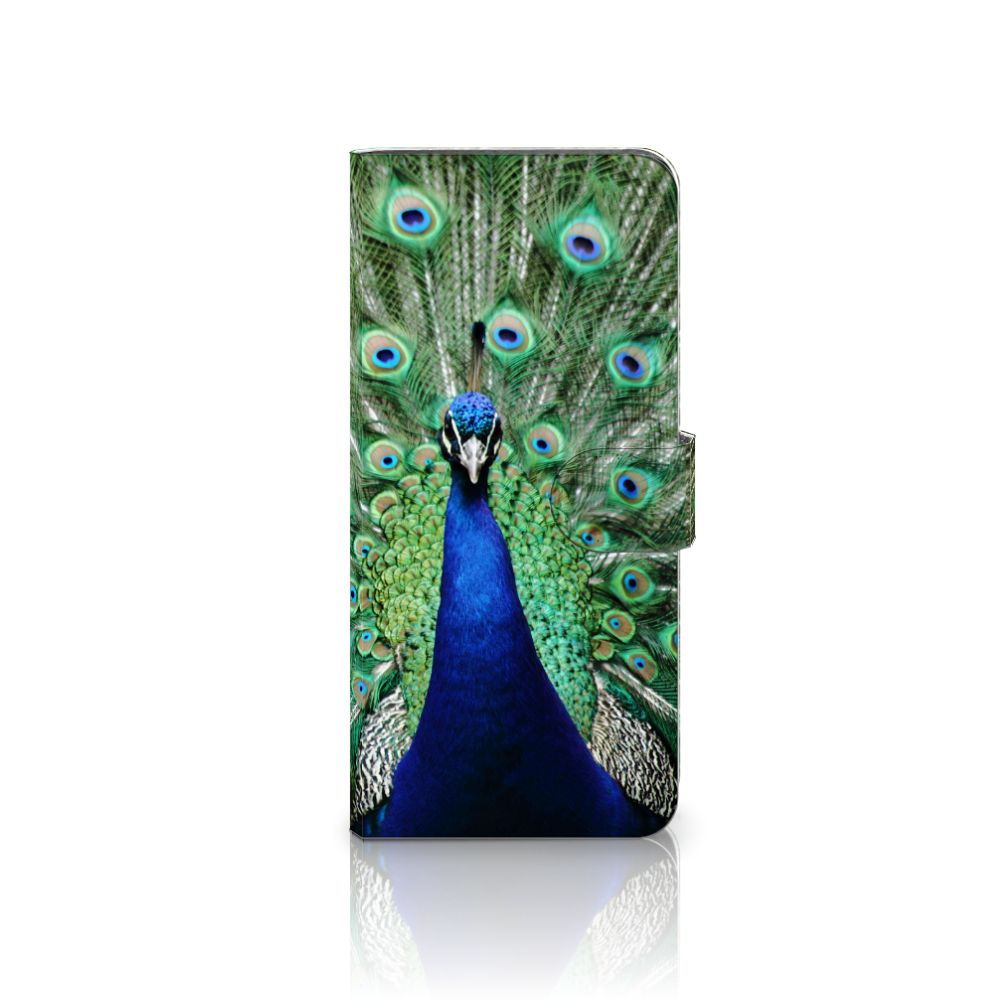 OnePlus 13 Telefoonhoesje met Pasjes Pauw telefoonhoesje pauw aanzicht