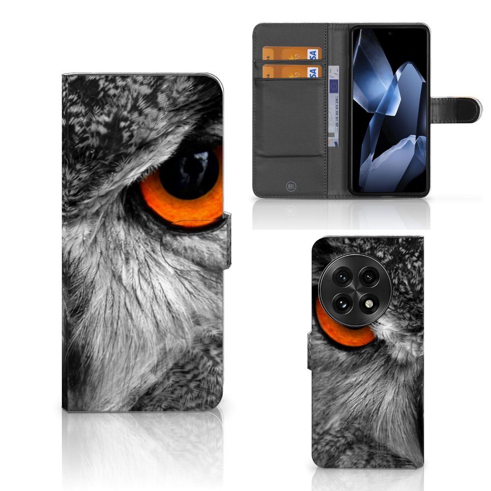 OnePlus 13 Telefoonhoesje met Pasjes Uil telefoonhoesje uil design aanzicht