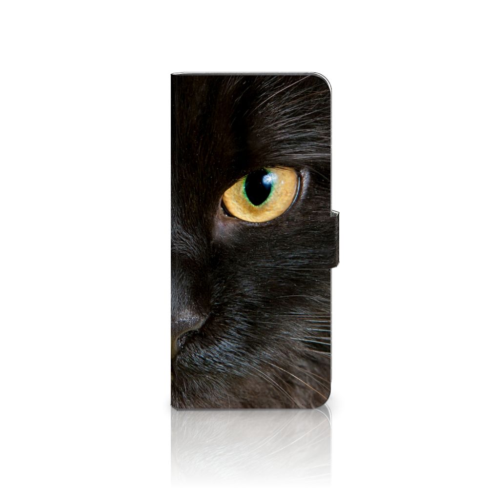 OnePlus 13 Telefoonhoesje met Pasjes Zwarte Kat telefoonhoesje ontwerp zwarte kat aanzicht