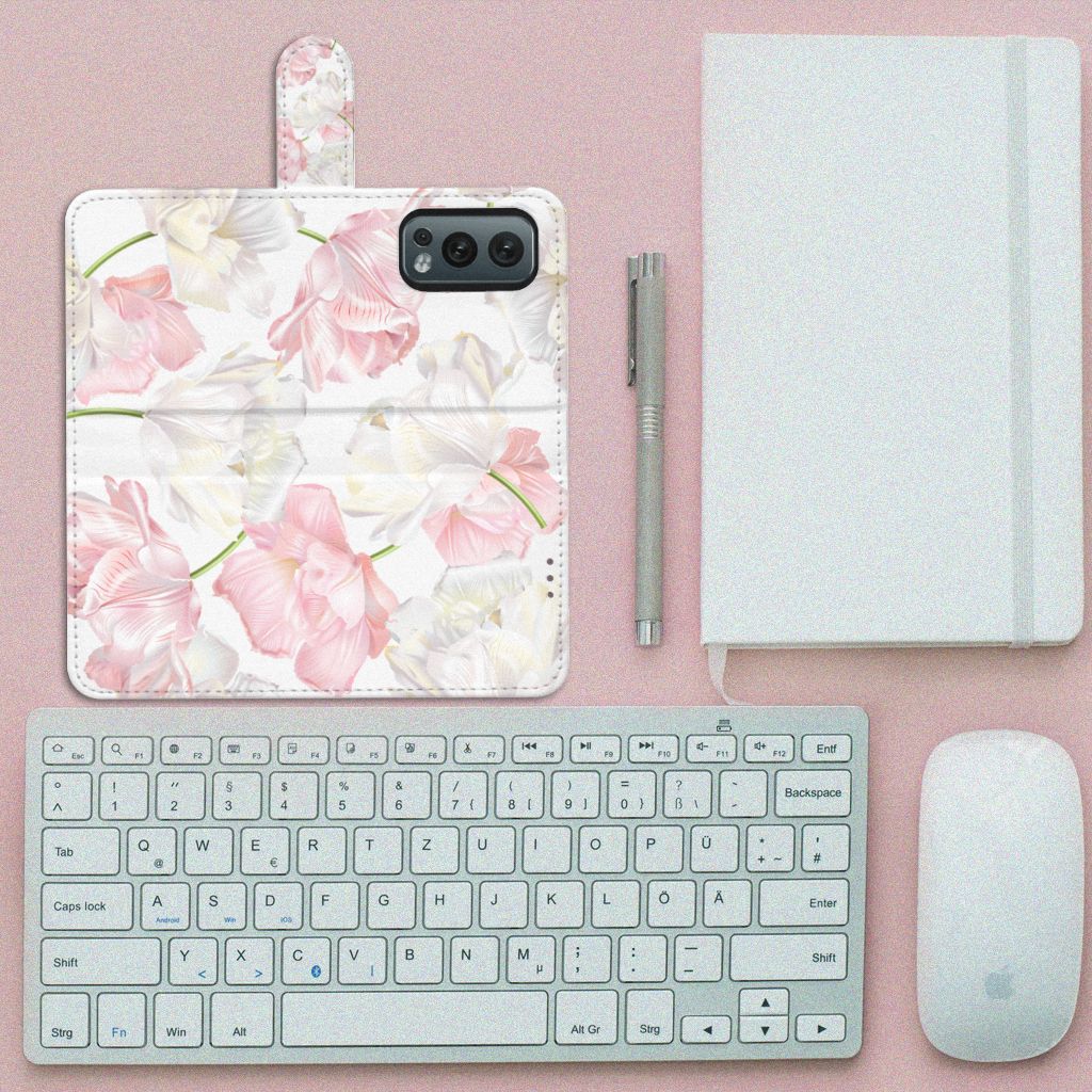 OnePlus Nord 2 5G Hoesje Lovely Flowers design bloemen bovenaanzicht