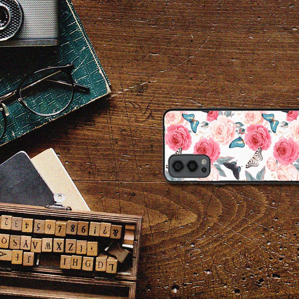 OnePlus Nord 2 Bloemen Hoesje Butterfly Roses B2C Telecom