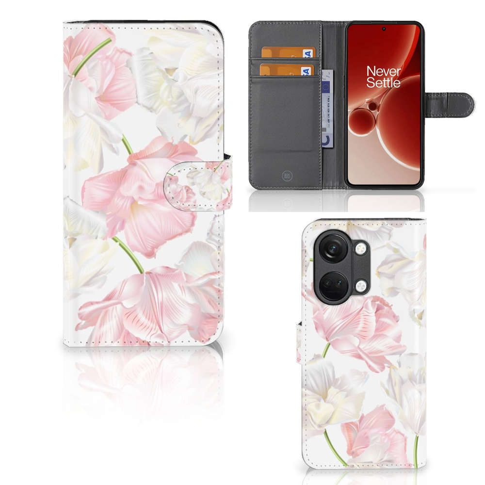 OnePlus Nord 3 Hoesje Lovely Flowers hoesje bloemen voorkant binnenkant