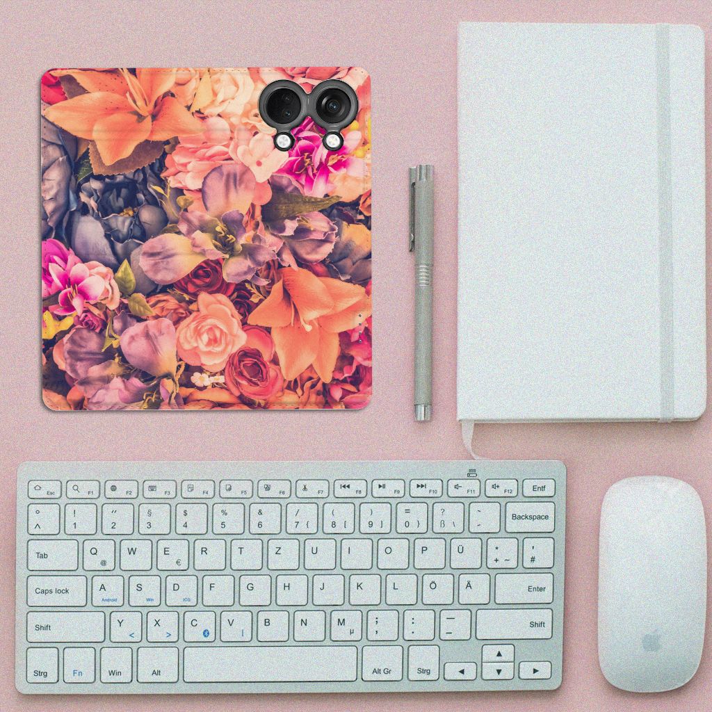OnePlus Nord 3 Smart Cover Bosje Bloemen design bloemmotief bovenaanzicht