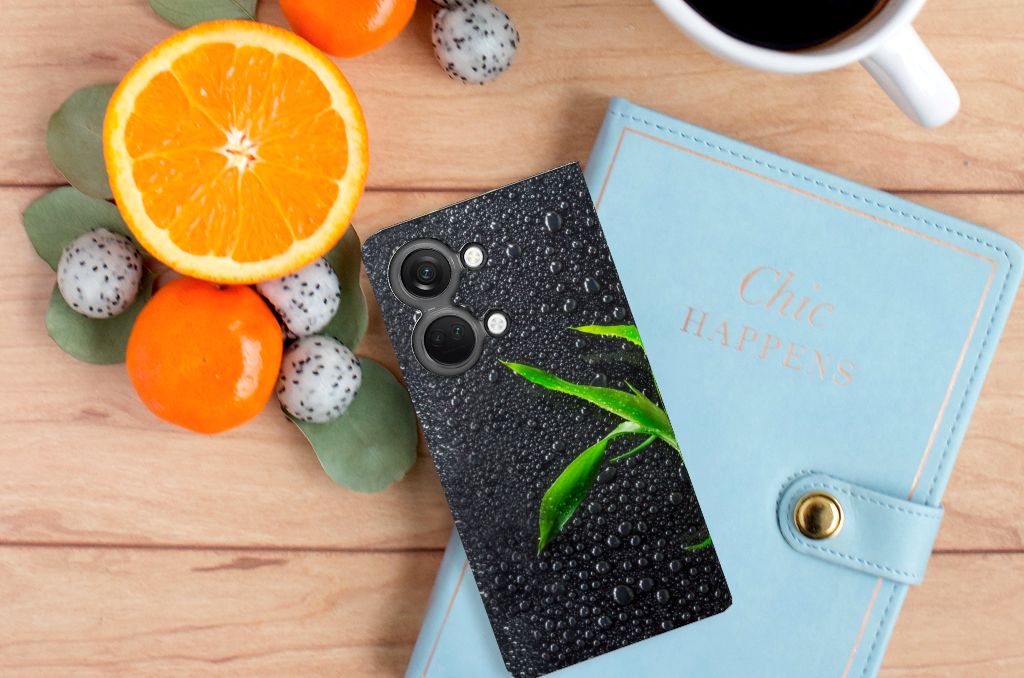 OnePlus Nord 3 Smart Cover Orchidee design hoesje bovenaanzicht
