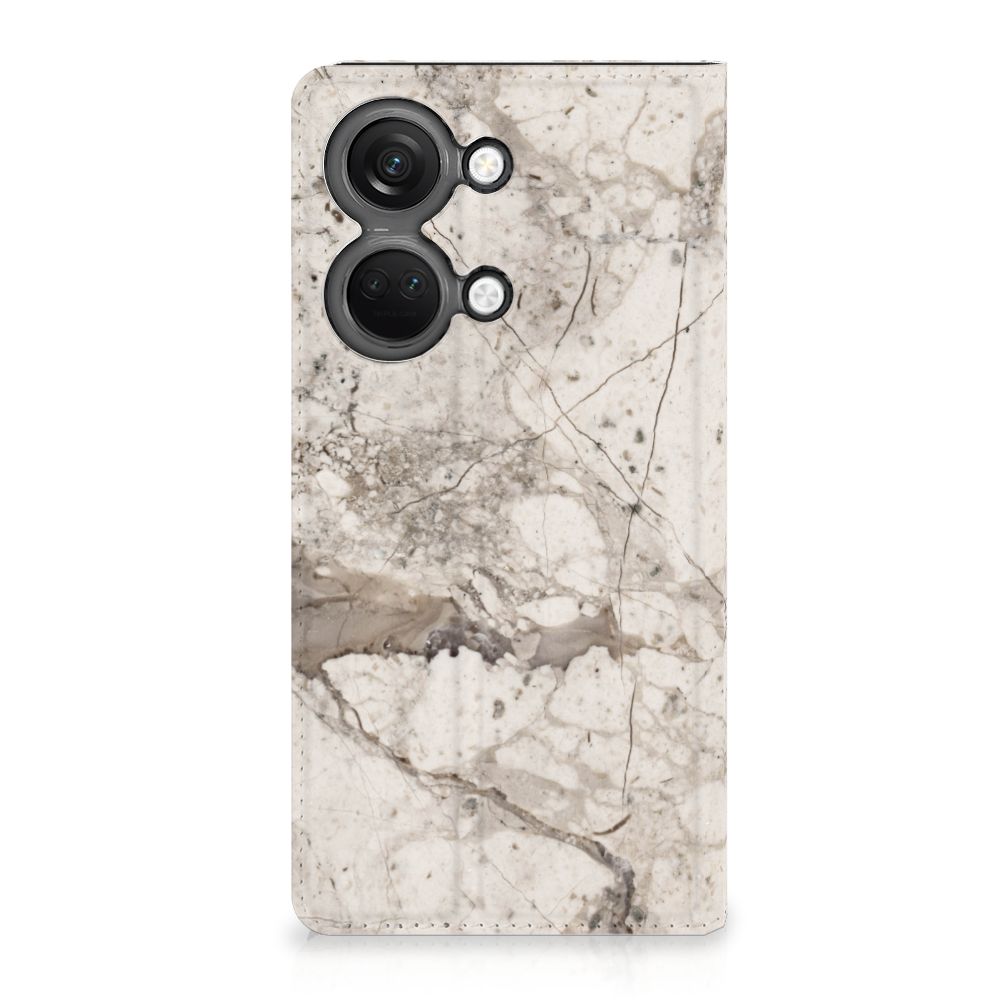 OnePlus Nord 3 Standcase Marmer Beige design hoesje voorkant