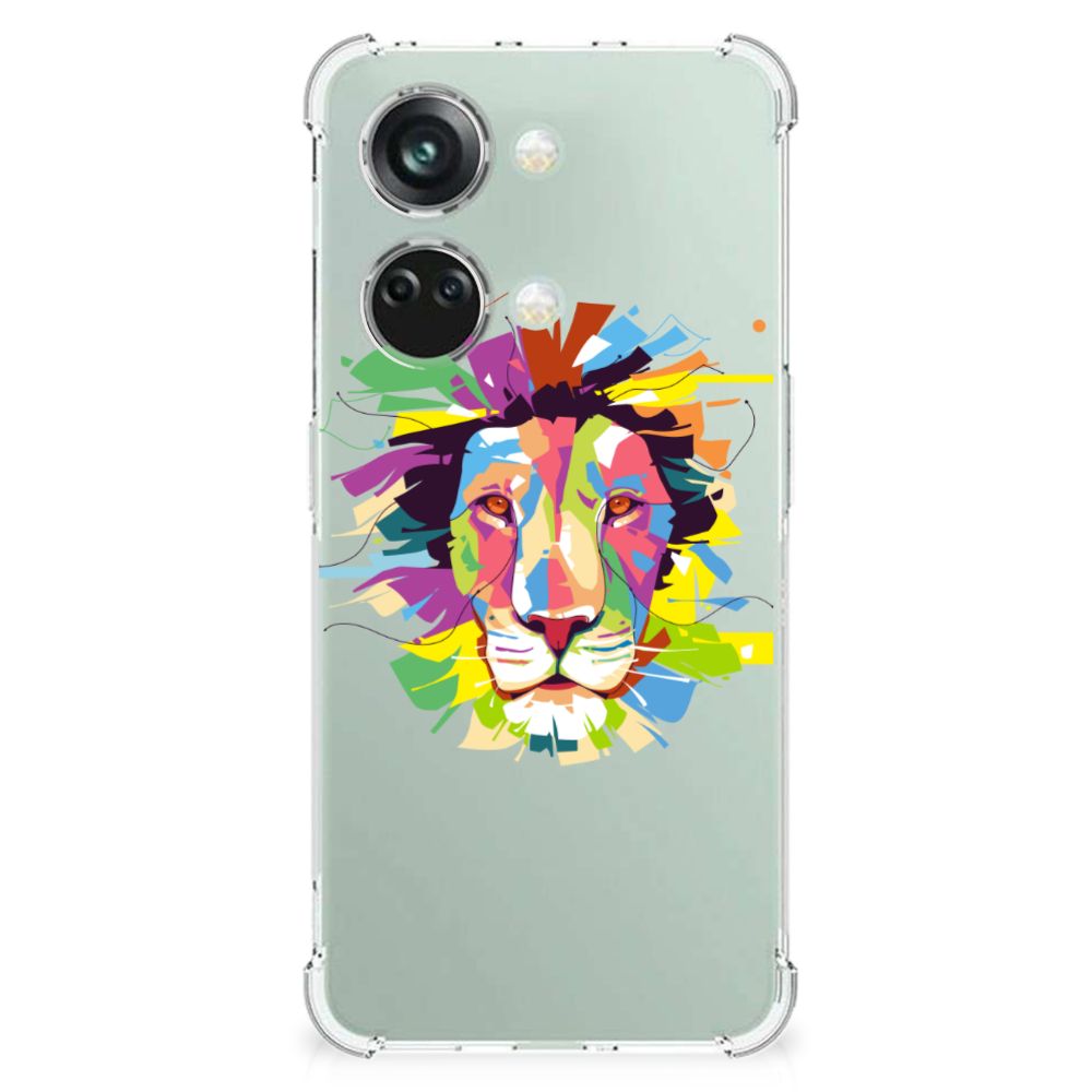 OnePlus Nord 3 Stevig Bumper Hoesje Lion Color kleurig design achterkant