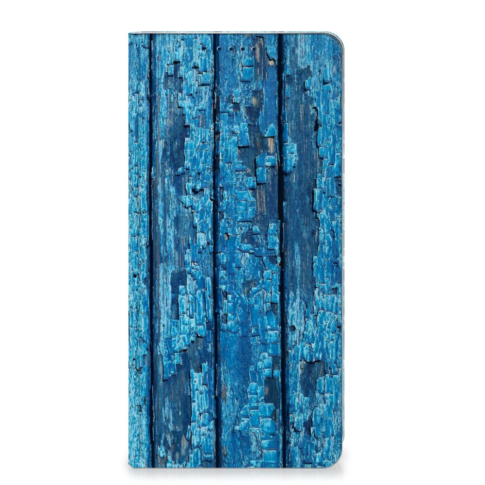 OnePlus Nord 4 Book Wallet Case Wood Blue boek houteffect voorkant
