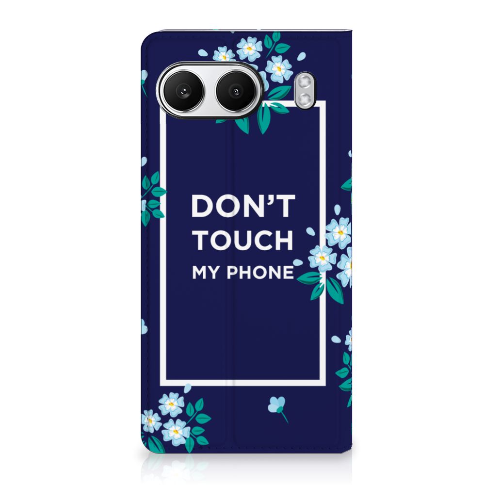 OnePlus Nord 4 Design Case Flowers Blue DTMP telefoonhoesje bloemen blauw