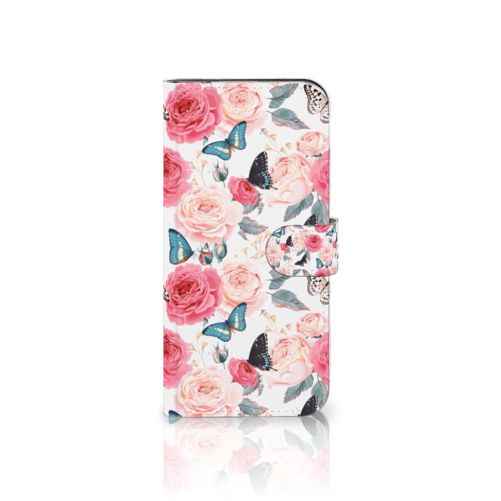 OnePlus Nord 4 Hoesje Butterfly Roses boekhoesje roze vlinders rozen aanzicht