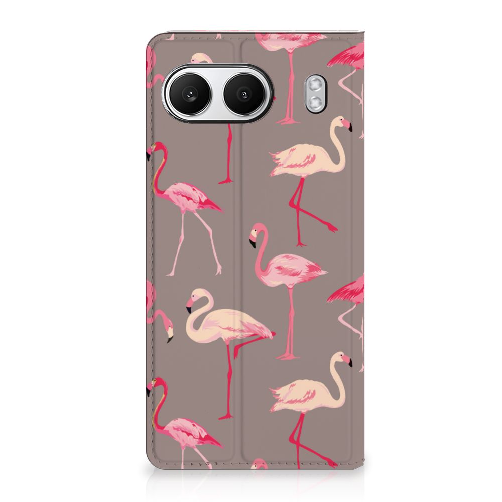 OnePlus Nord 4 Hoesje maken Flamingo stand case flamingo design voorkant