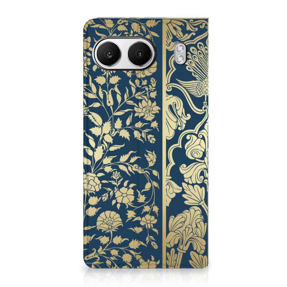 OnePlus Nord 4 Smart Cover Beige Flowers ontwerp bloemen achterkant