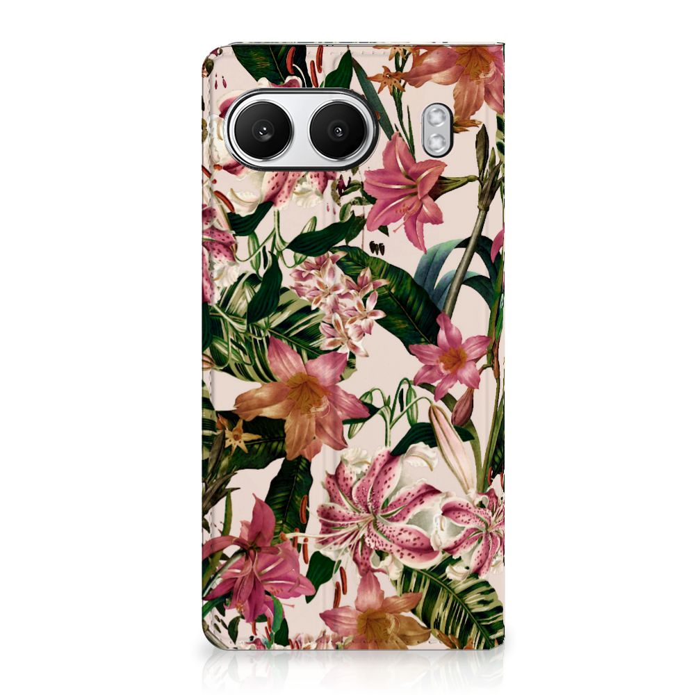 OnePlus Nord 4 Smart Cover Flowers bloemen design voorkant