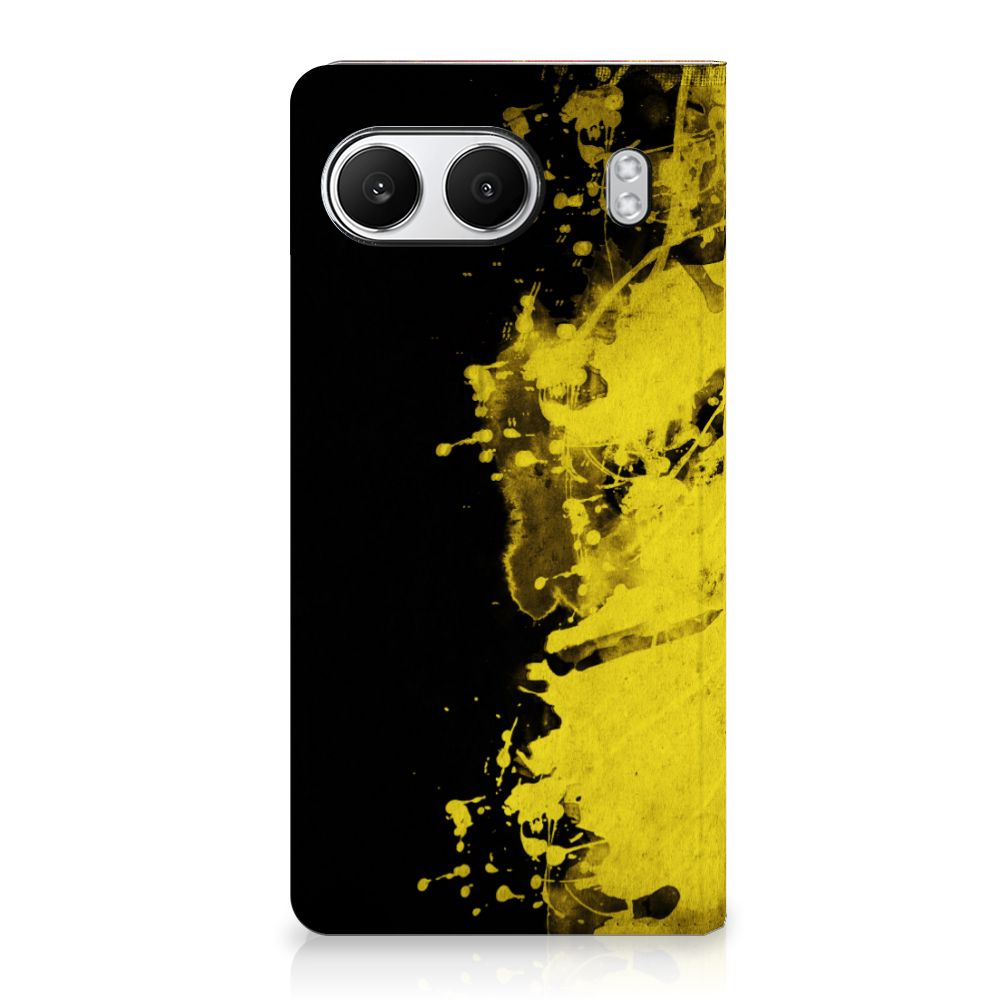 OnePlus Nord 4 Standcase België design geel zwart aanzicht