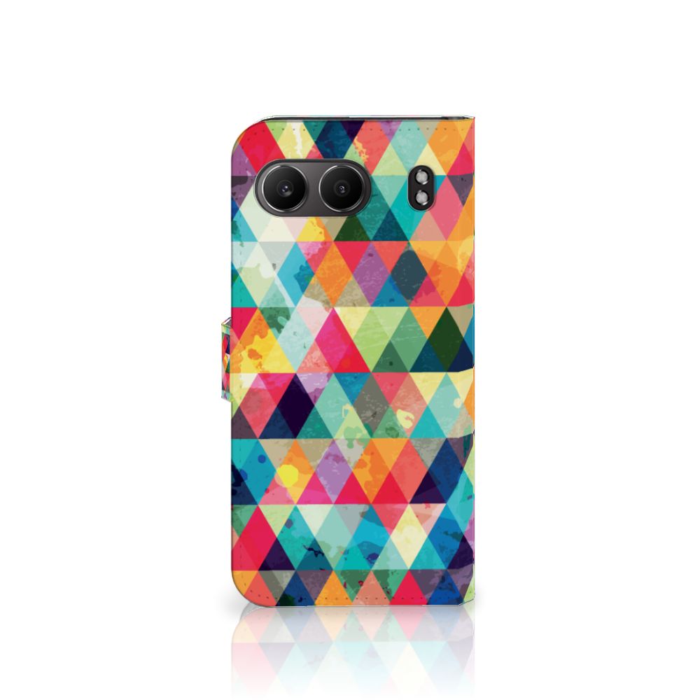 OnePlus Nord 4 Telefoon Hoesje Geruit ruitjes design zijkant