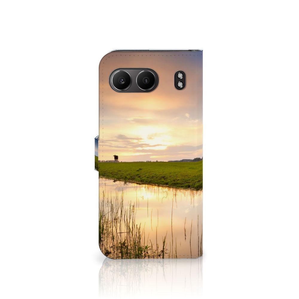 OnePlus Nord 4 Telefoonhoesje met Pasjes Koe telefoonhoesje koe weiland aanzicht