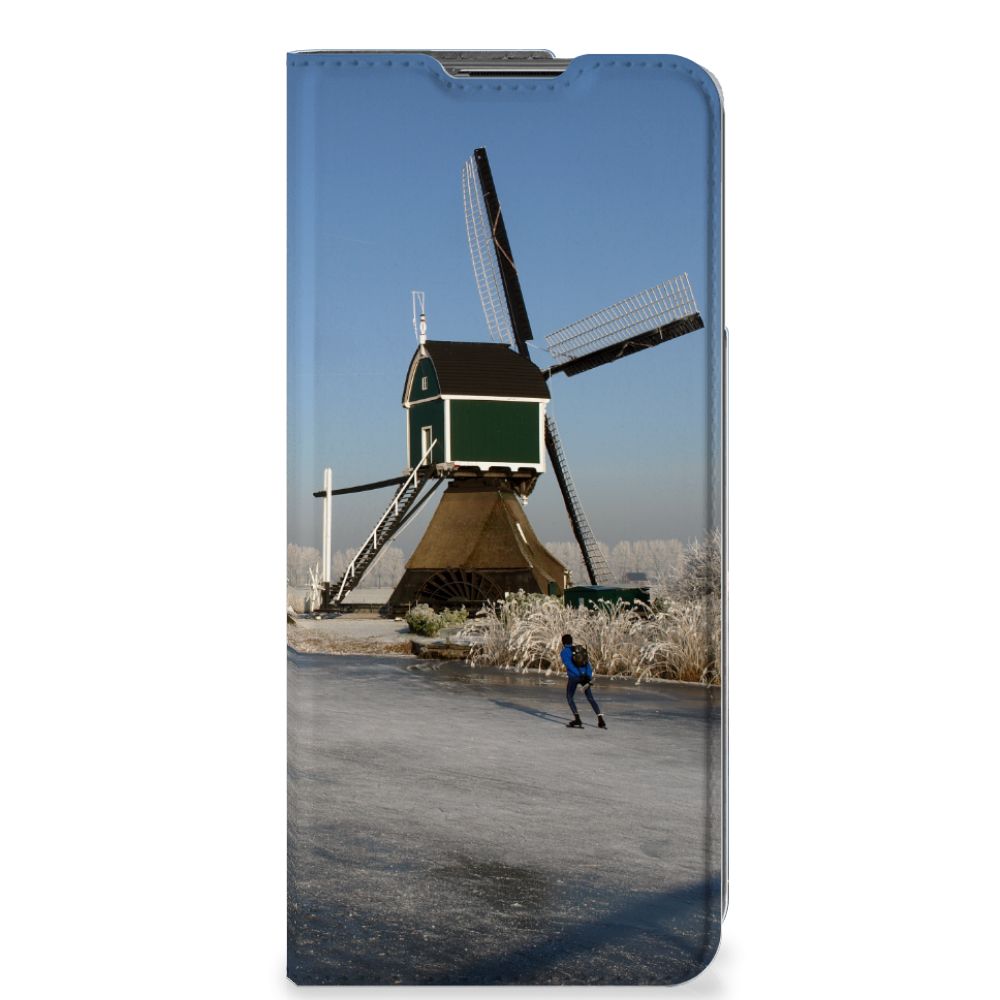 OnePlus Nord CE 2 5G Book Cover Schaatsers schaatsen molen winter