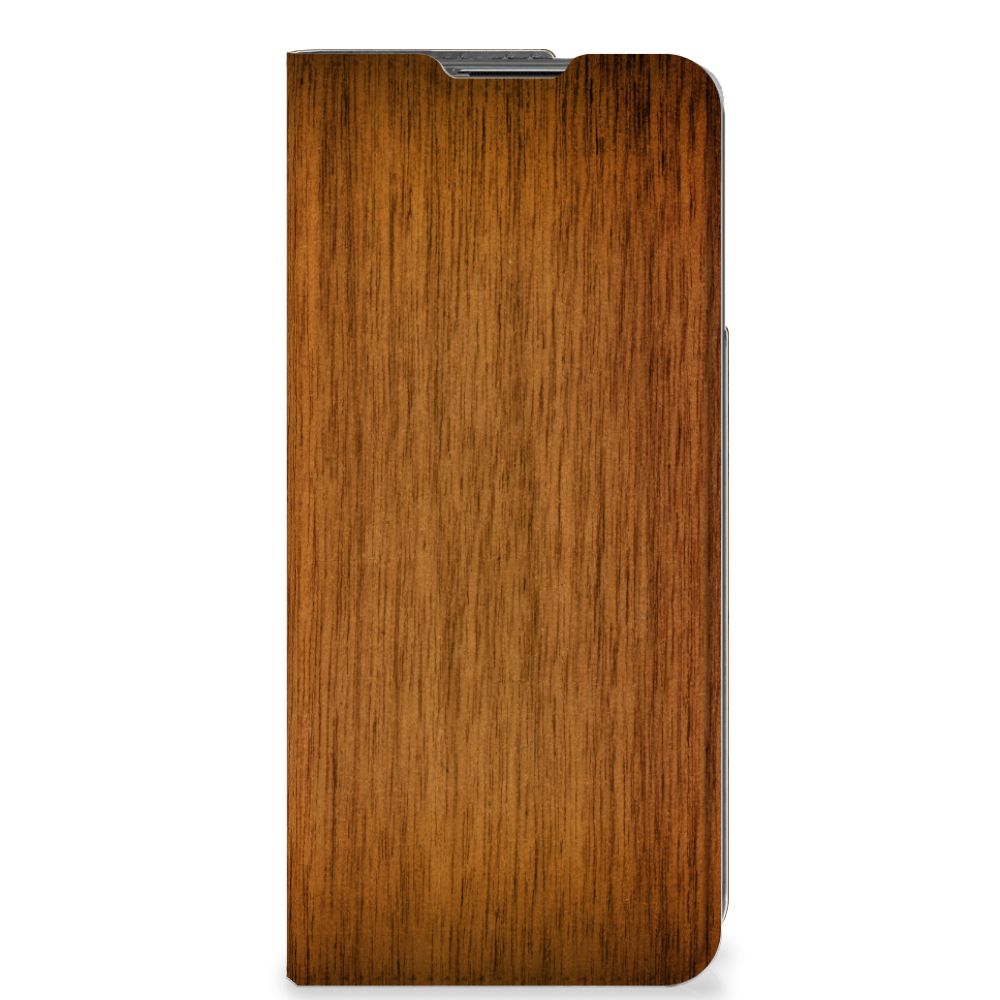 OnePlus Nord CE 2 5G Book Wallet Case Donker Hout - B2C Telecom