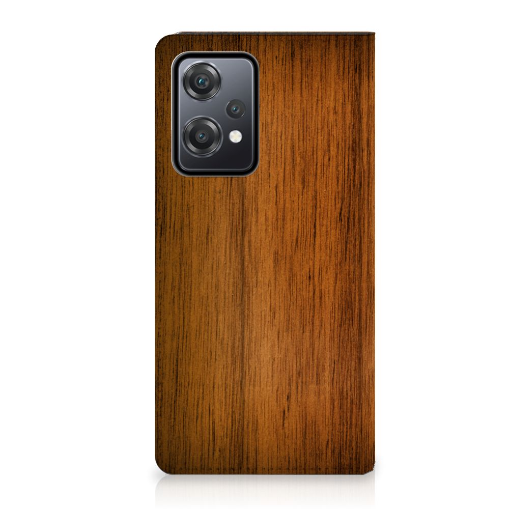 OnePlus Nord CE 2 Lite 5G Book Wallet Case Donker Hout design donker hout aanzicht