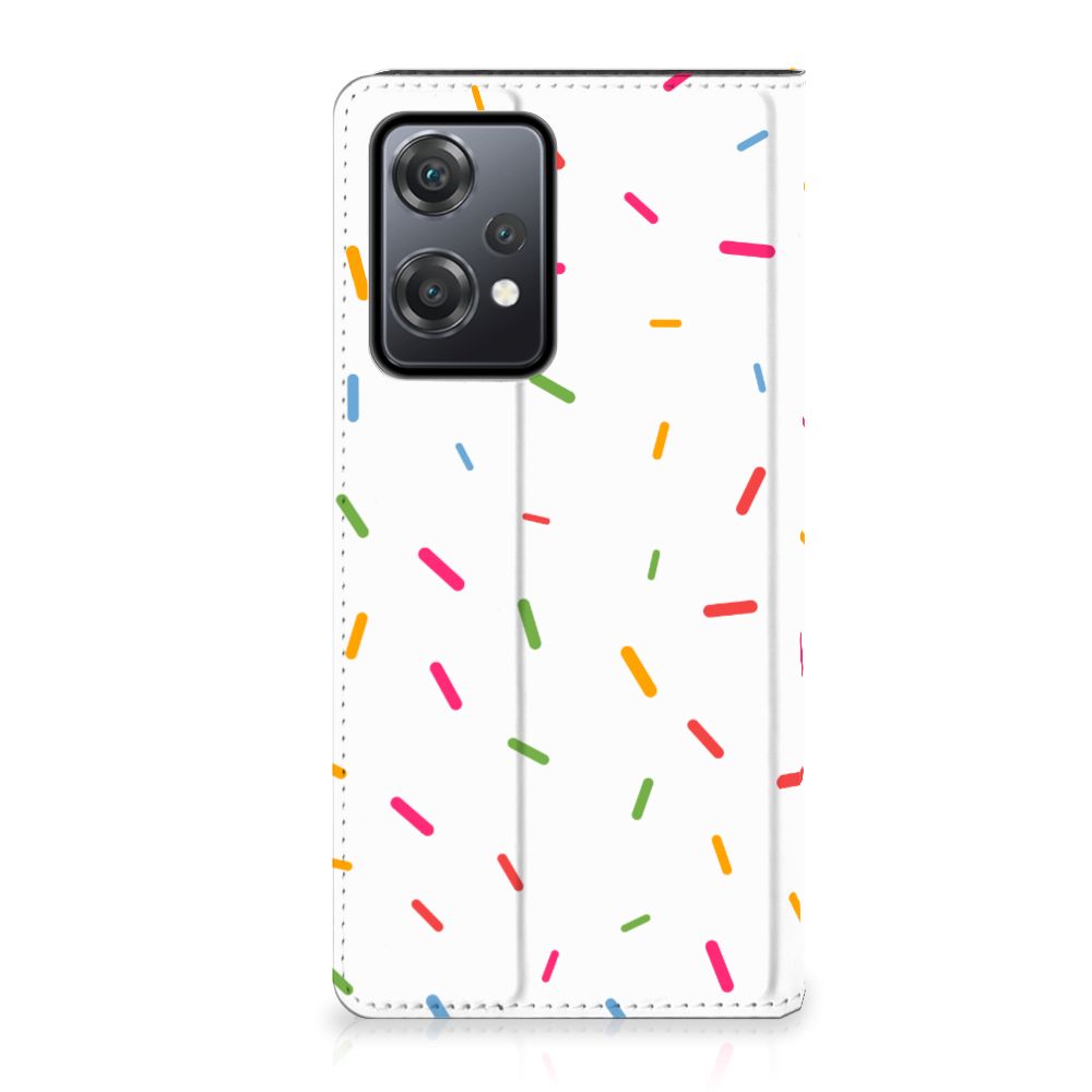 OnePlus Nord CE 2 Lite 5G Flip Style Cover Donut Roze design donuts voorkant