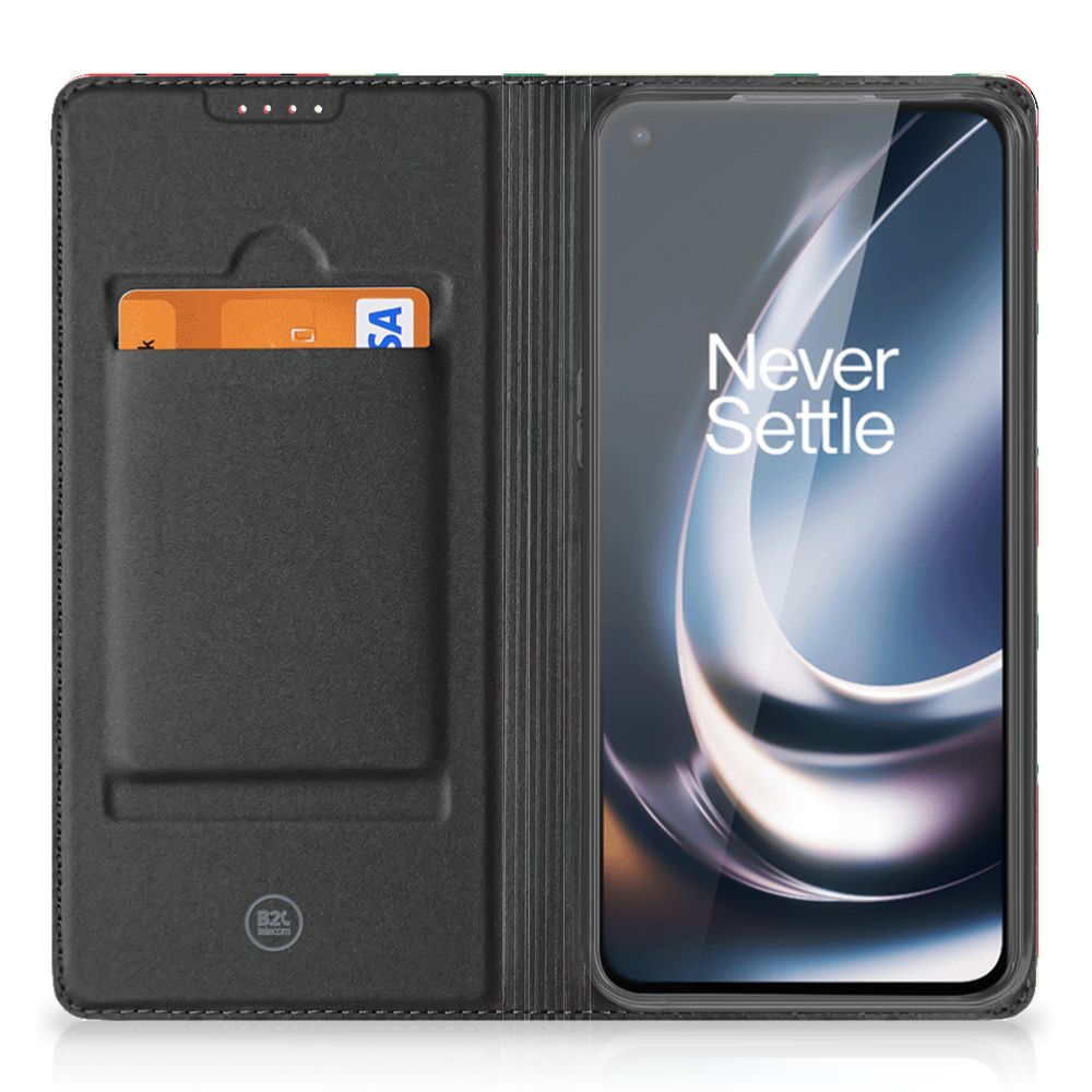OnePlus Nord CE 2 Lite 5G Flip Style Cover Watermelons binnenzijde met telefoon en pasjeshouder