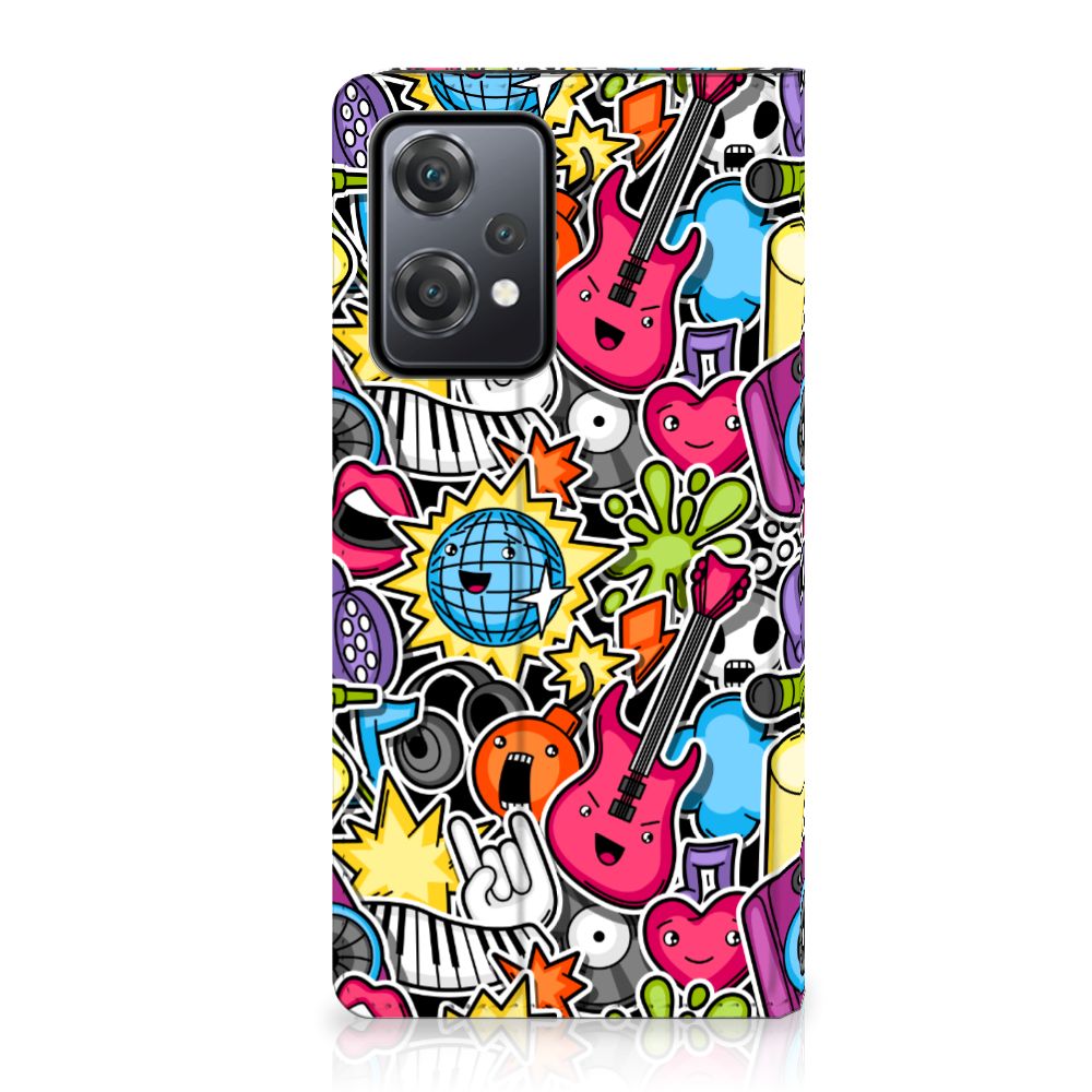 OnePlus Nord CE 2 Lite 5G Hippe Standcase Punk Rock telefoonhoesje kleurrijk design voorkant