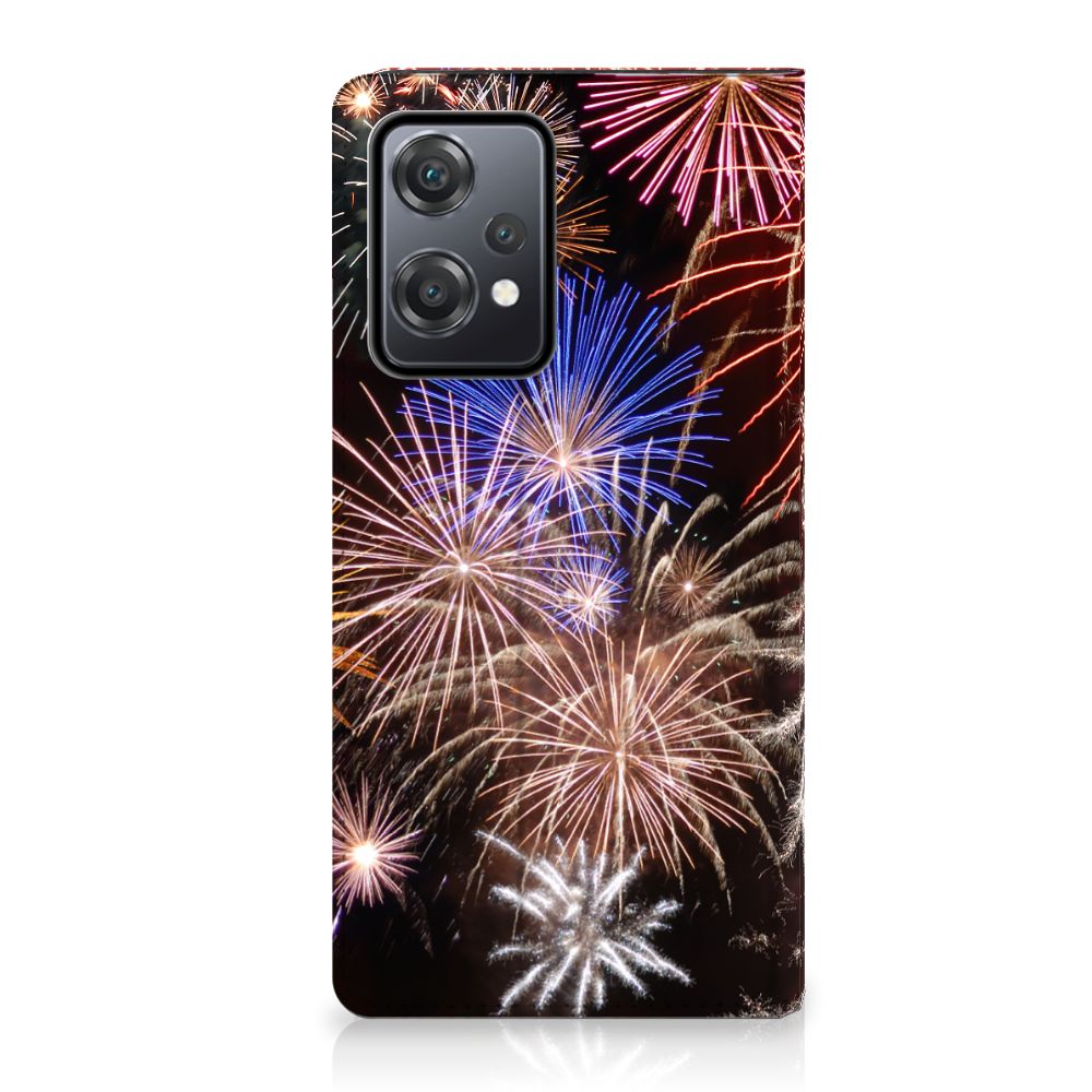 OnePlus Nord CE 2 Lite 5G Hippe Standcase Vuurwerk vuurwerk kleurrijk design achteraanzicht