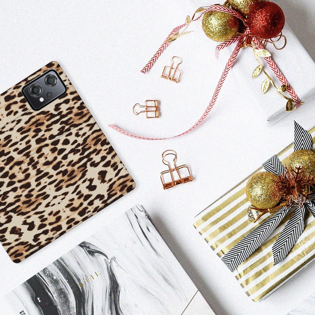 OnePlus Nord CE 2 Lite 5G Hoesje maken Leopard luipaardprint stand case bovenaanzicht
