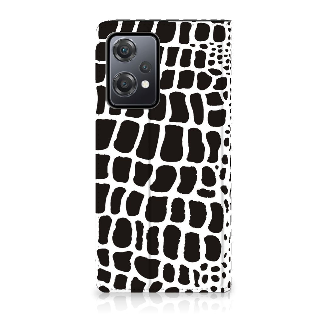 OnePlus Nord CE 2 Lite 5G Hoesje maken Slangenprint stand case zwarte witte slangenprint