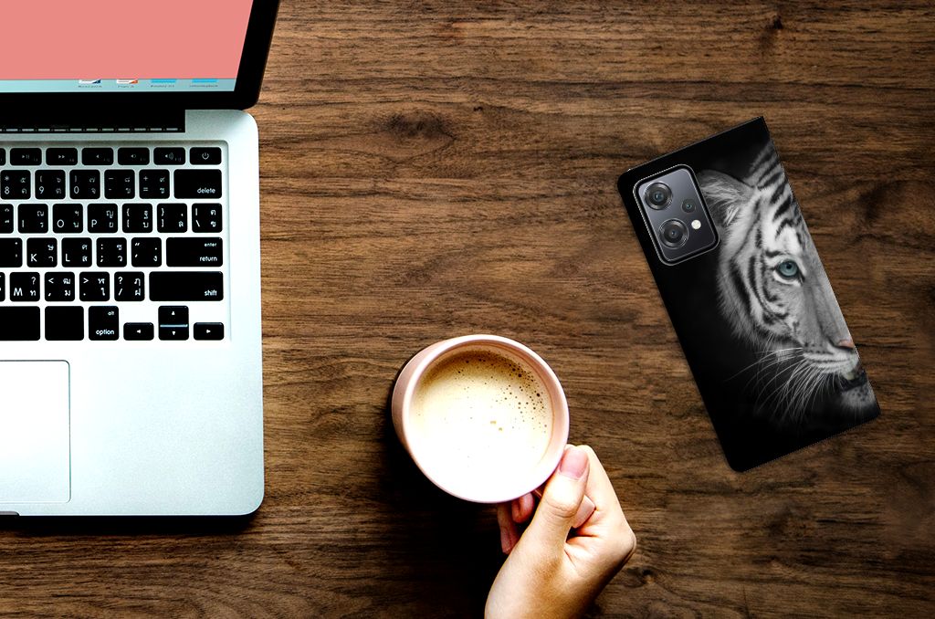 OnePlus Nord CE 2 Lite 5G Hoesje maken Tijger telefoonhoesje tijger design bovenaanzicht