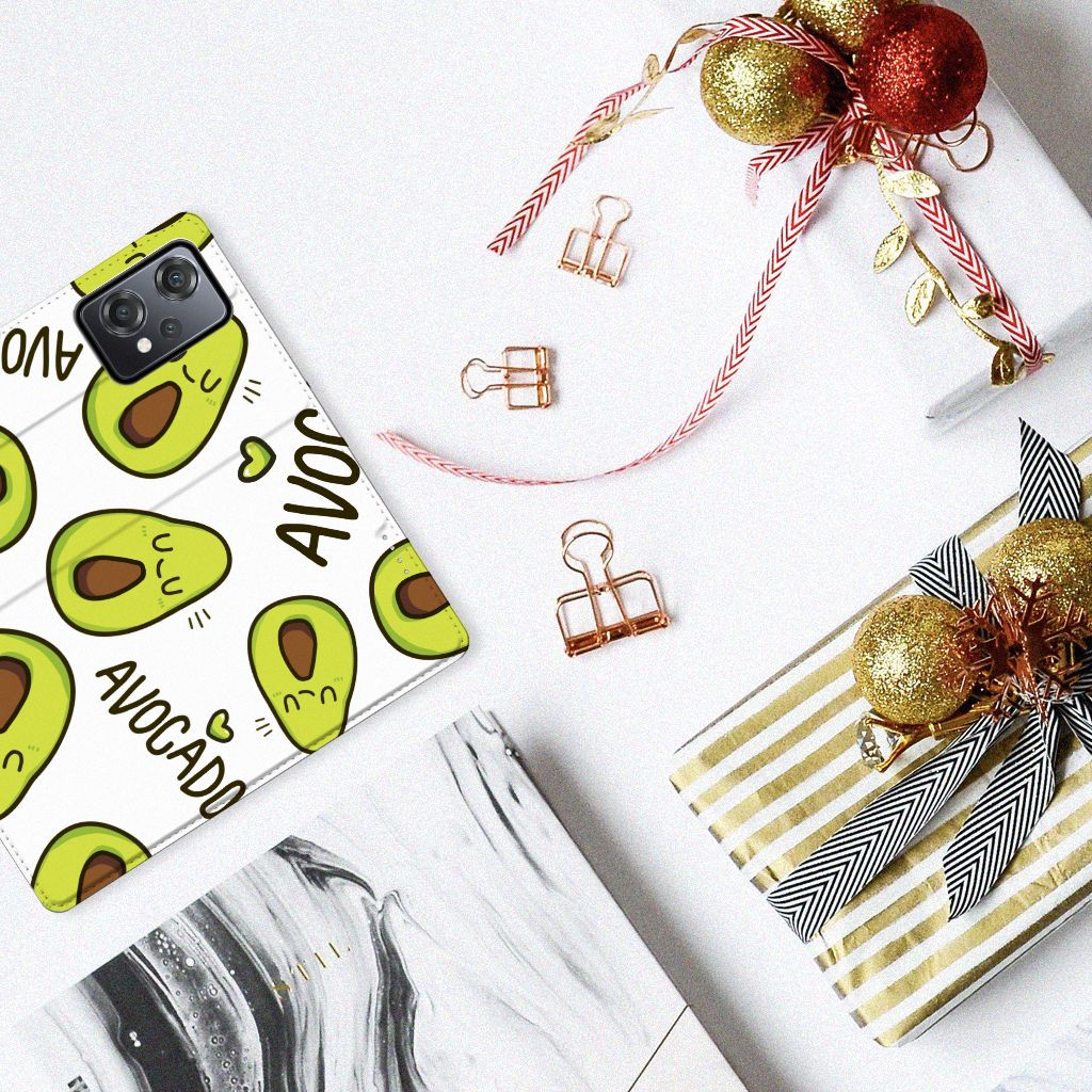 OnePlus Nord CE 2 Lite 5G Magnet Case Avocado Singing met schattige avocado’s op een feestelijke achtergrond