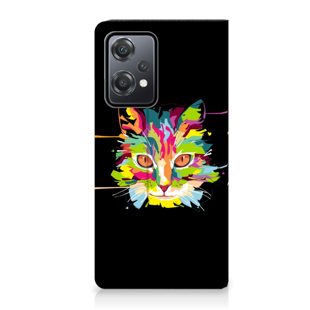 OnePlus Nord CE 2 Lite 5G Magnet Case Cat Color kattengezicht kleurrijk design