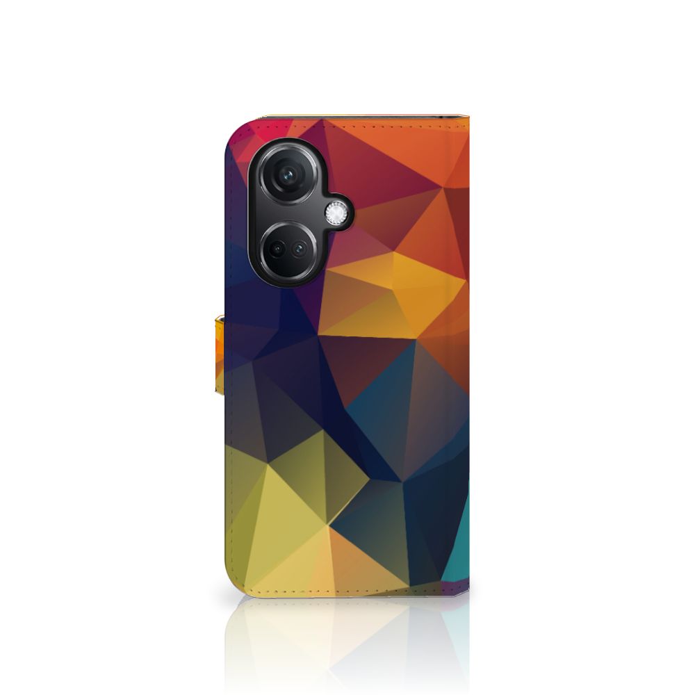 OnePlus Nord CE 3 Book Case Polygon Color design geometrisch zijaanzicht
