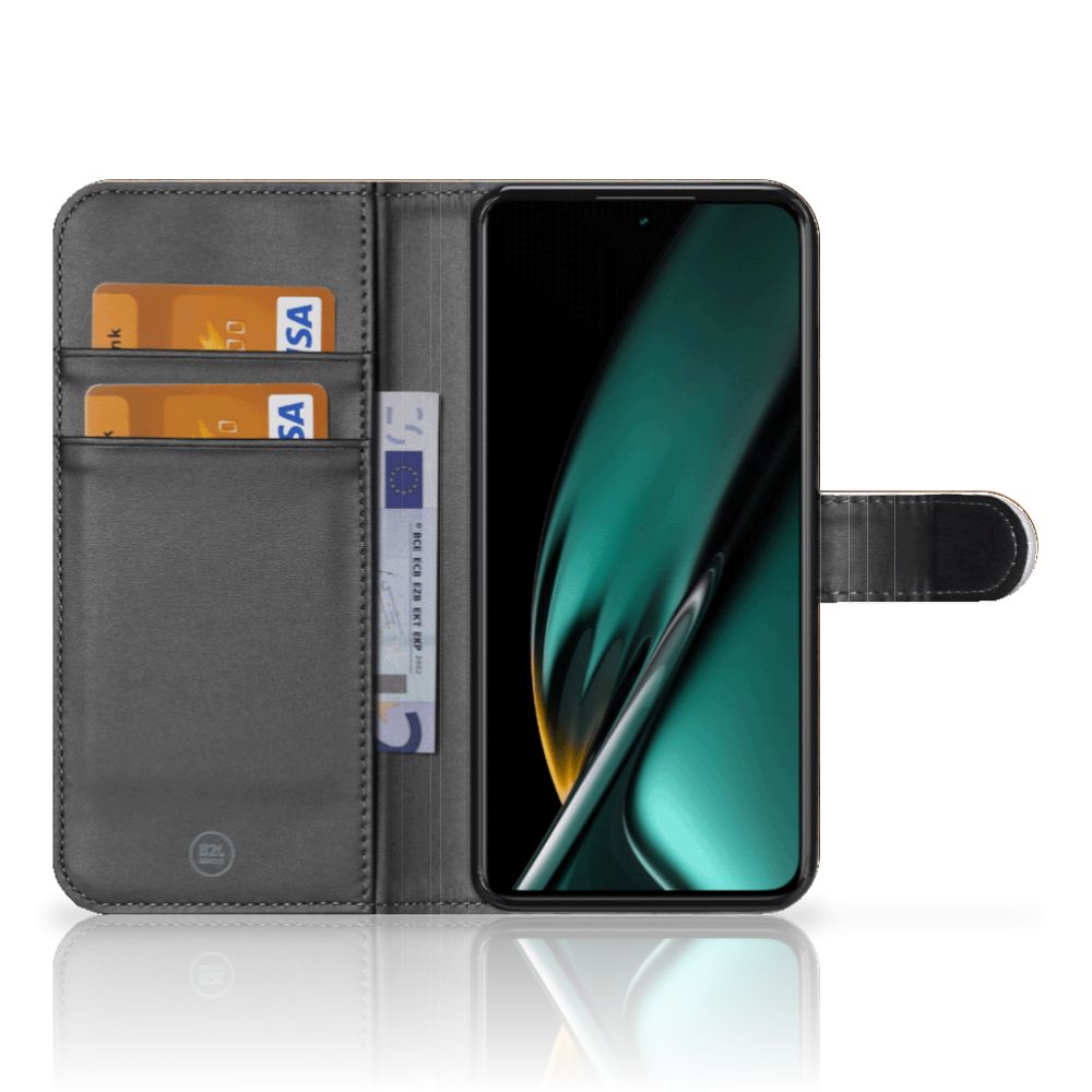 OnePlus Nord CE 3 Book Style Case Donker Hout met pasjeshouder, elegante bescherming en gebruiksgemak voor jouw smartphone.