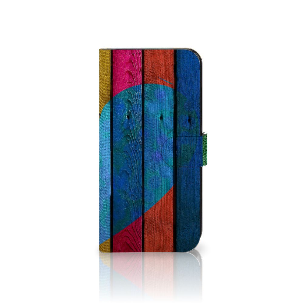 OnePlus Nord CE 3 Book Style Case Wood Heart boekhoesje hart design voorkant