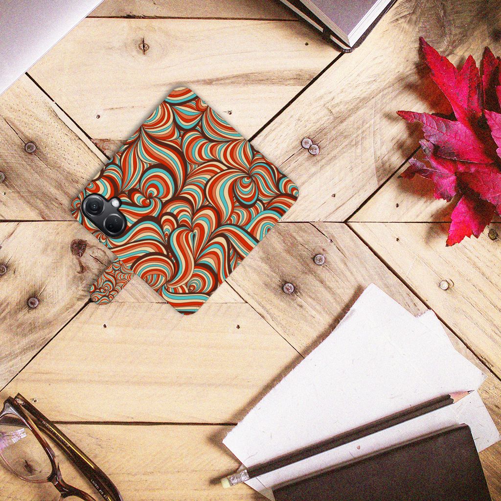 OnePlus Nord CE 3 Hoesje Retro design kleurrijke patronen bovenaanzicht