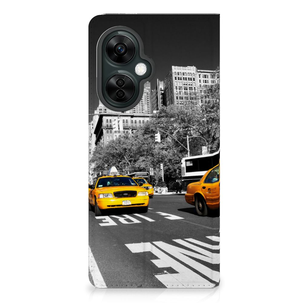 OnePlus Nord CE 3 Lite Book Cover New York Taxi design hoesje voorzijde