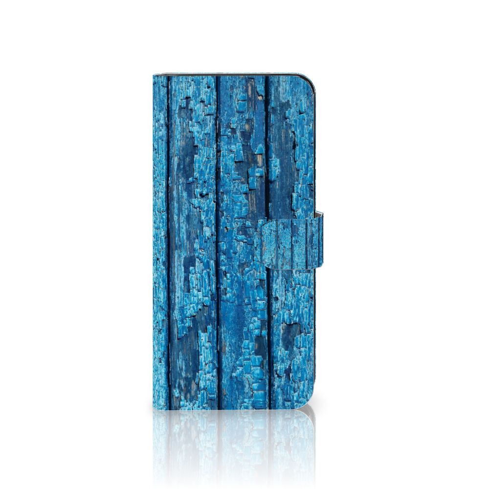 OnePlus Nord CE 3 Lite Book Style Case Wood Blue boekhoes blauw hout voorzijde