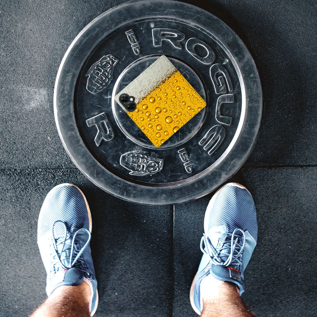 OnePlus Nord CE 3 Lite Flip Style Cover Bier op gewichten gym vloer