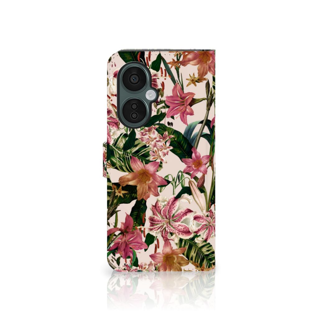 OnePlus Nord CE 3 Lite Hoesje Flowers hoesje bloemen design voorkant