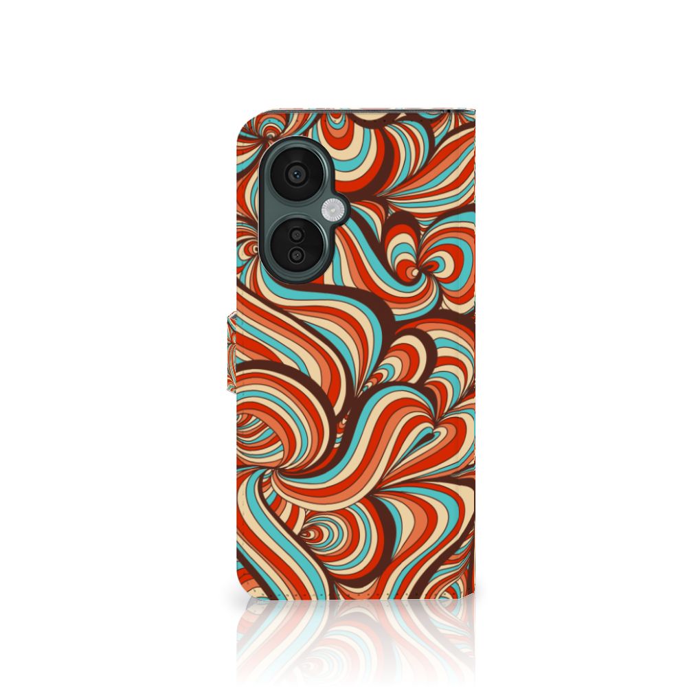 OnePlus Nord CE 3 Lite Hoesje Retro retro kleurige abstracte patronen aanzicht