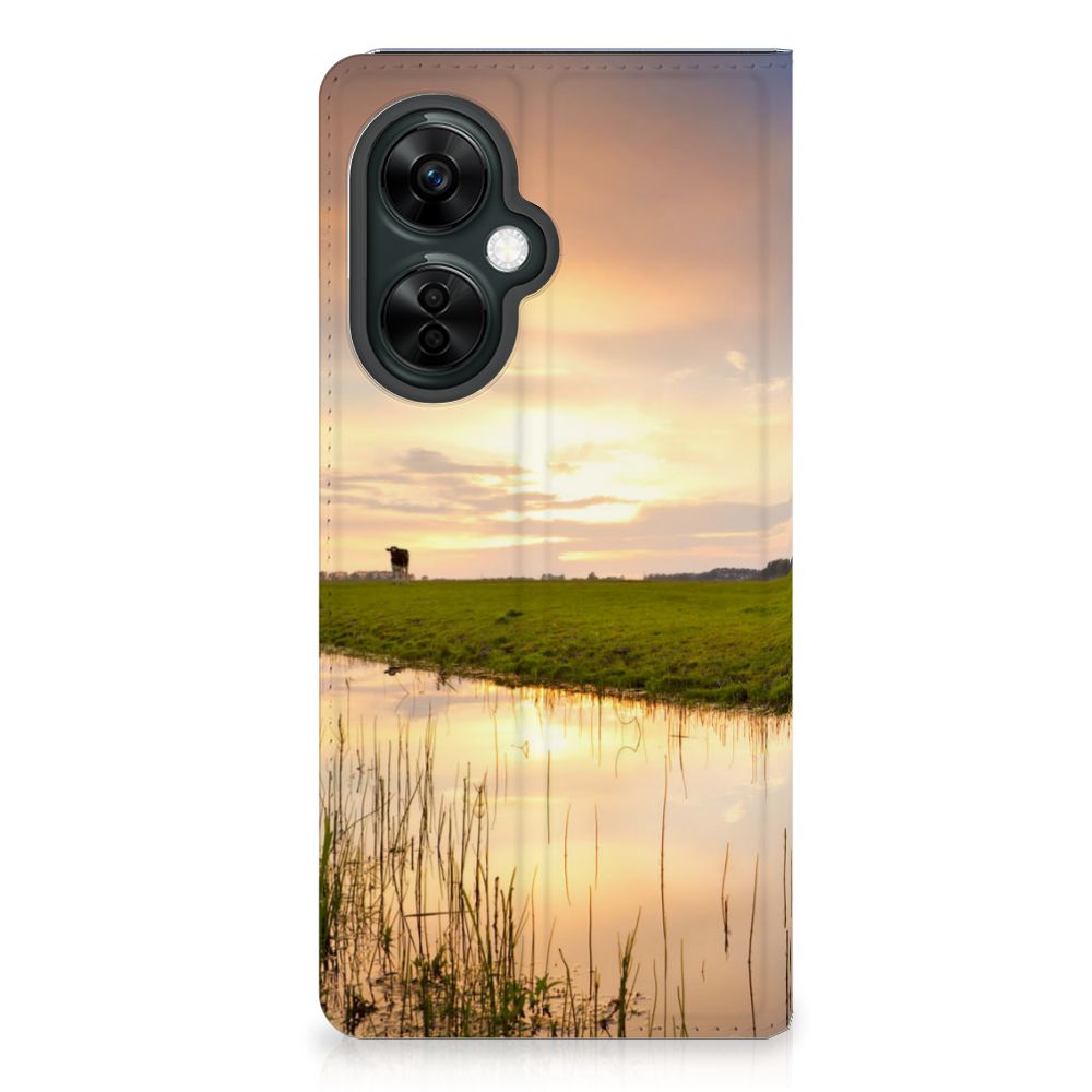 OnePlus Nord CE 3 Lite Hoesje maken Koe stand case koe ondergang zon natuur