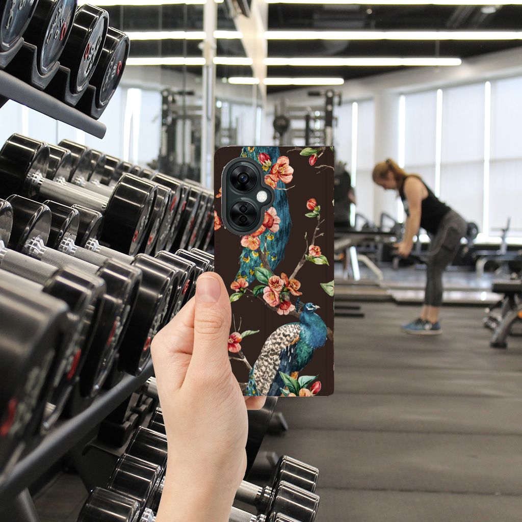 OnePlus Nord CE 3 Lite Hoesje maken Pauw met Bloemen design pauw bloemen hand gym