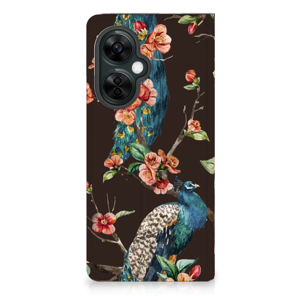 OnePlus Nord CE 3 Lite Hoesje maken Pauw met Bloemen peacock flowers design back